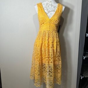 Brand new summer yellow lace dress